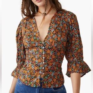 Free People Found You Floral Blouse